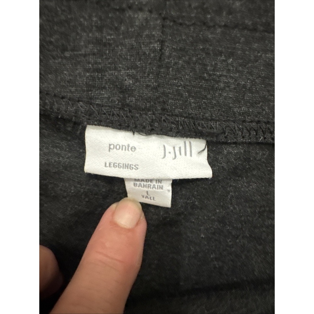 J. Jill Women's Petite Large Charcoal Heather Gray Ponte Leggings Pull On - Picture 7 of 10